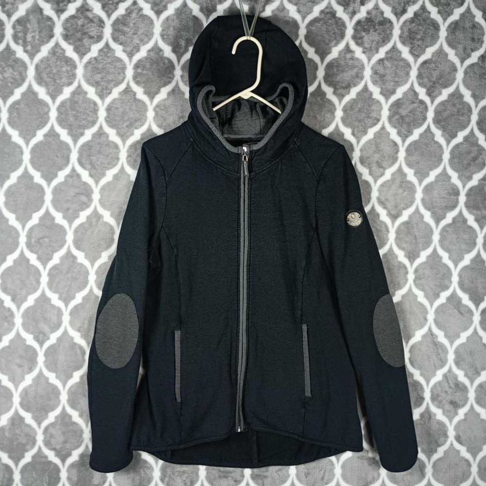Noel Asmar Equestrian Jacket Women Medium Black Gray Full Zip Riding Hoodie